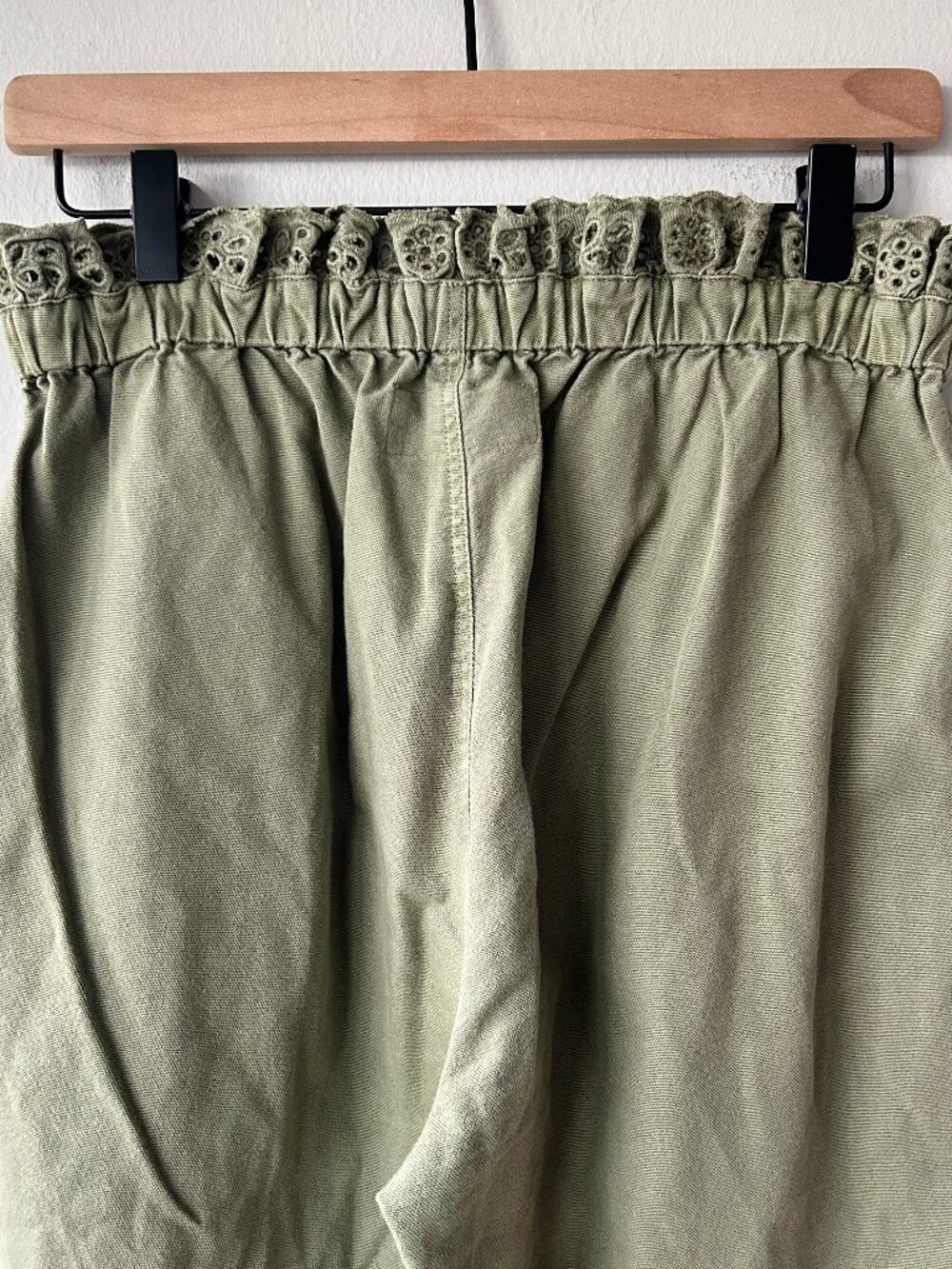 The Great Eyelet Gunny Sack Paperbag Waist Pants Sage Green Women's Size 2/Small - Picture 7 of 12